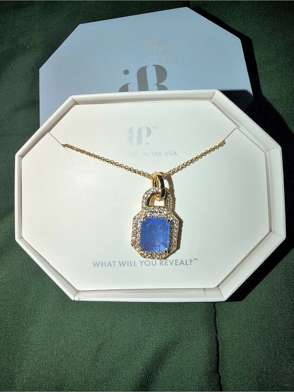 Bomb Party Necklace-Locked and Loaded Cornflower Blue on Gold NK72886